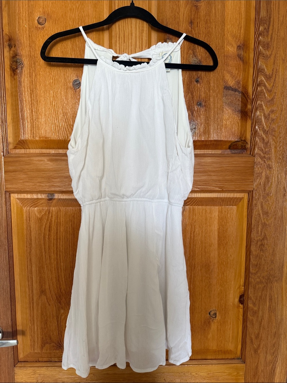 Blue Rain White Spaghetti Strap Sundress